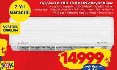 FUJİPLUS FP-18TI 18 BTU INV BEYAZ KLİMA FUJİPLUS FP-18TI 18 BTU INV BEYAZ KLİMA